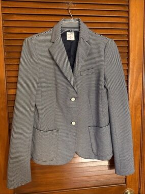 GAP Women's Navy and White Striped Blazer